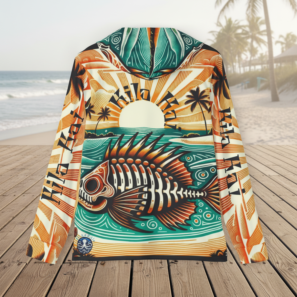 Skelly Sunrise - UPF Sun Protection Shirt with Hood