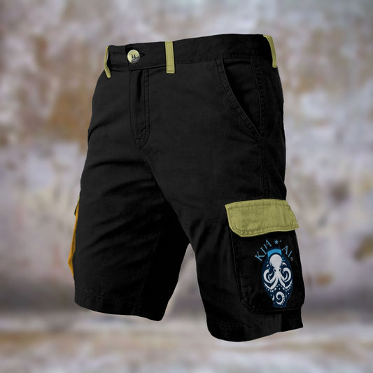 Blue Octo Cargo Shorts- 2 tone