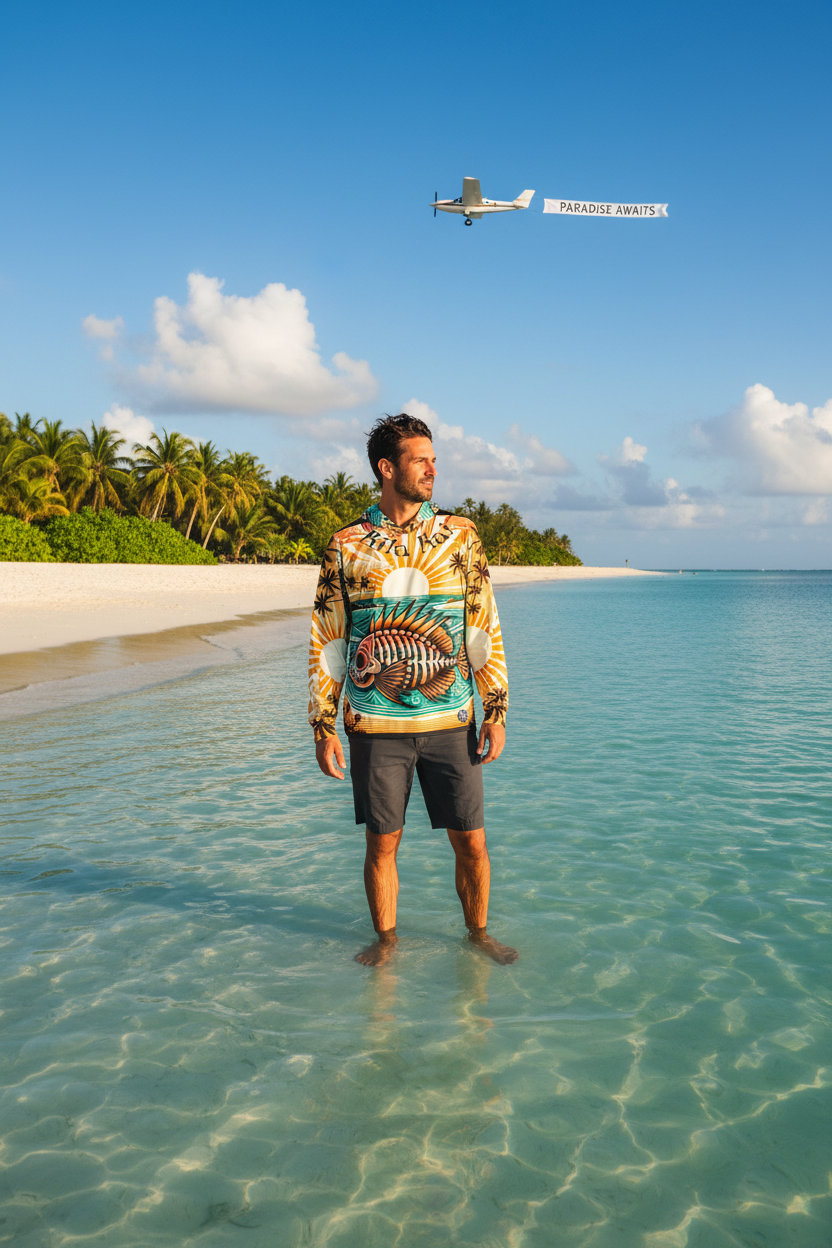 Skelly Sunrise - UPF Sun Protection Shirt with Hood