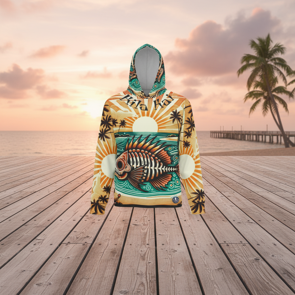 Skelly Sunrise - UPF Sun Protection Shirt with Hood
