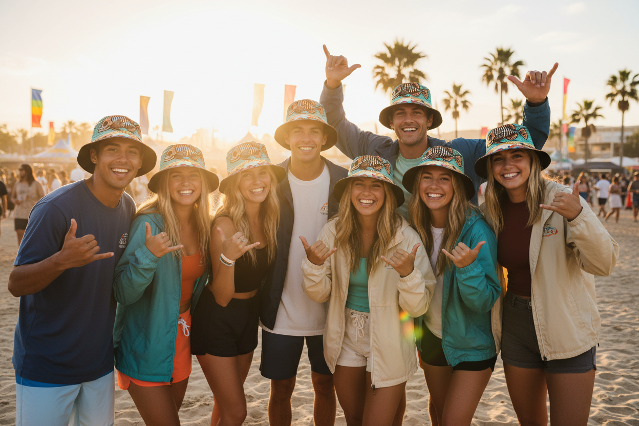 Sunset Skelly Bucket Hat
