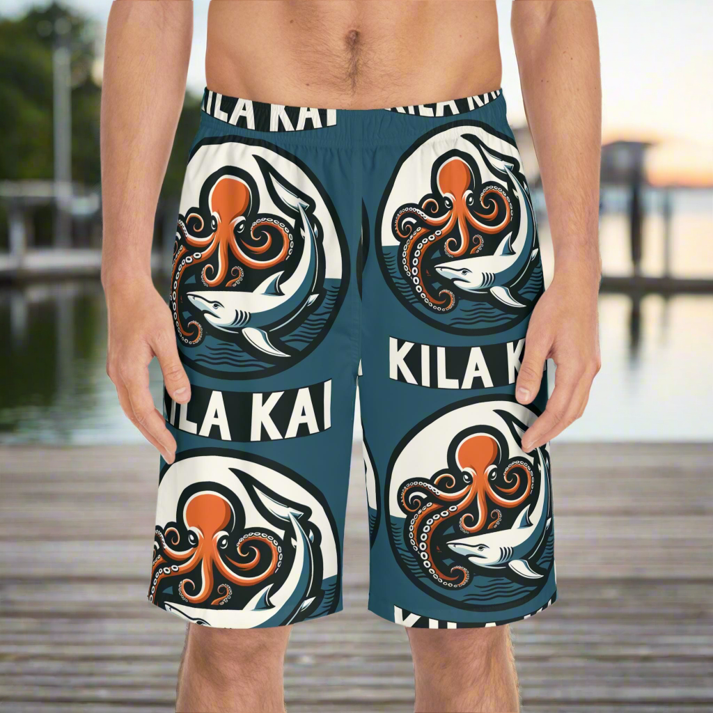 Octopus and Shark Men's Board Shorts,