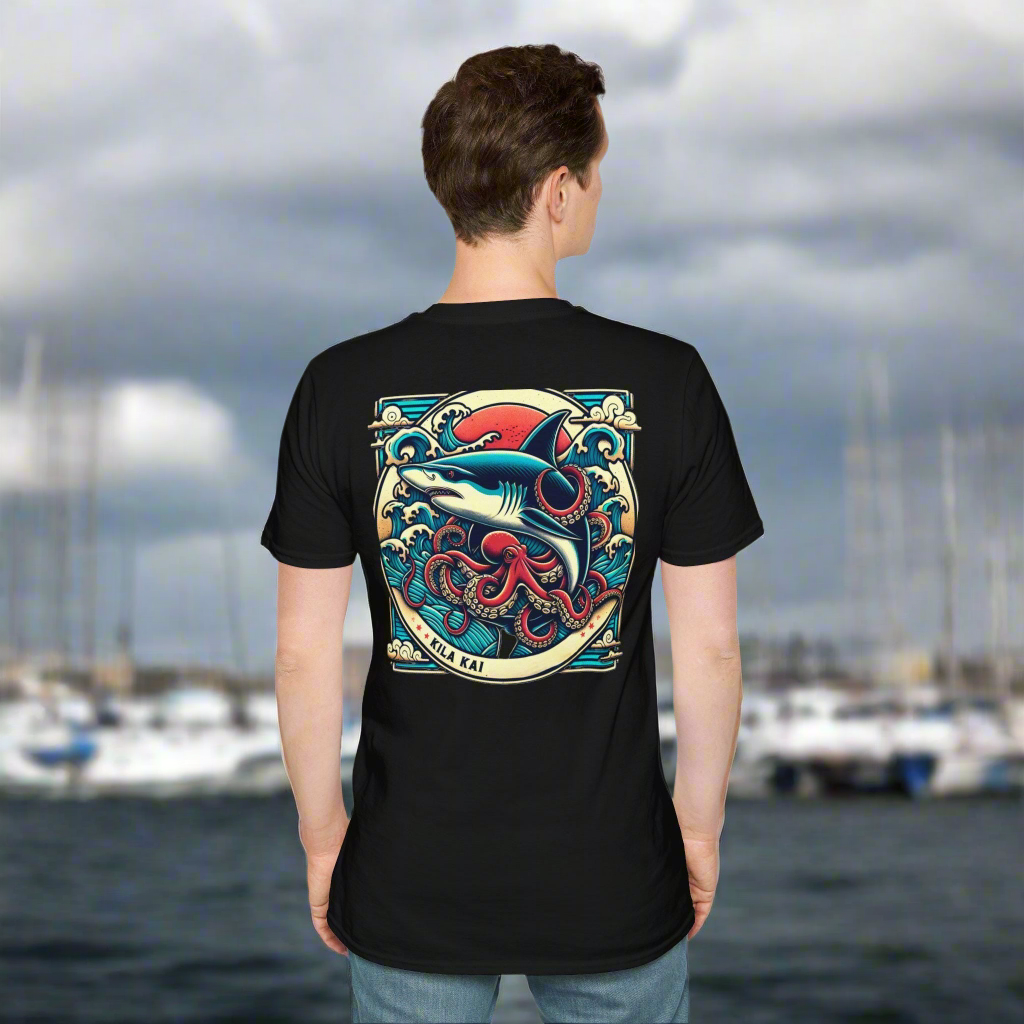 Japan Ocean-Inspired Graphic Tee,